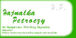 hajnalka petroczy business card